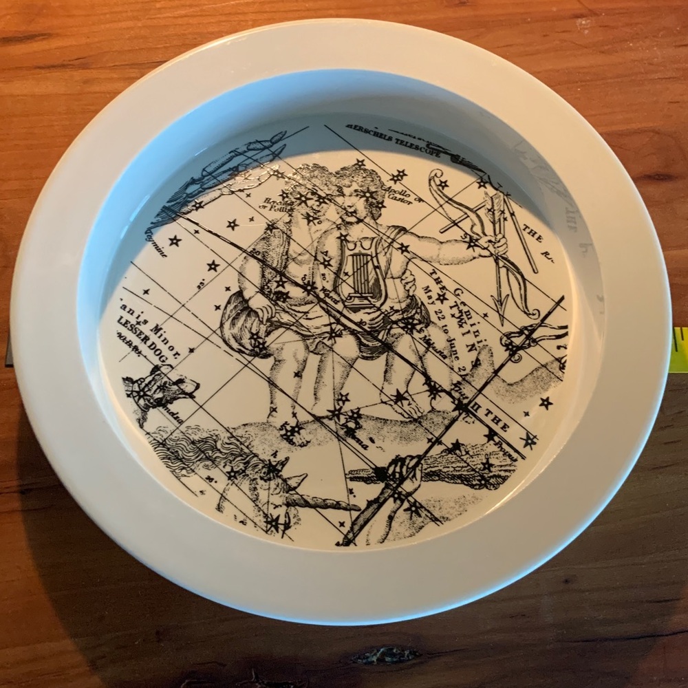 Vintage MCM 9 3/8” Iroquois China Astrology Bowl featuring Gemini zodiac sign
